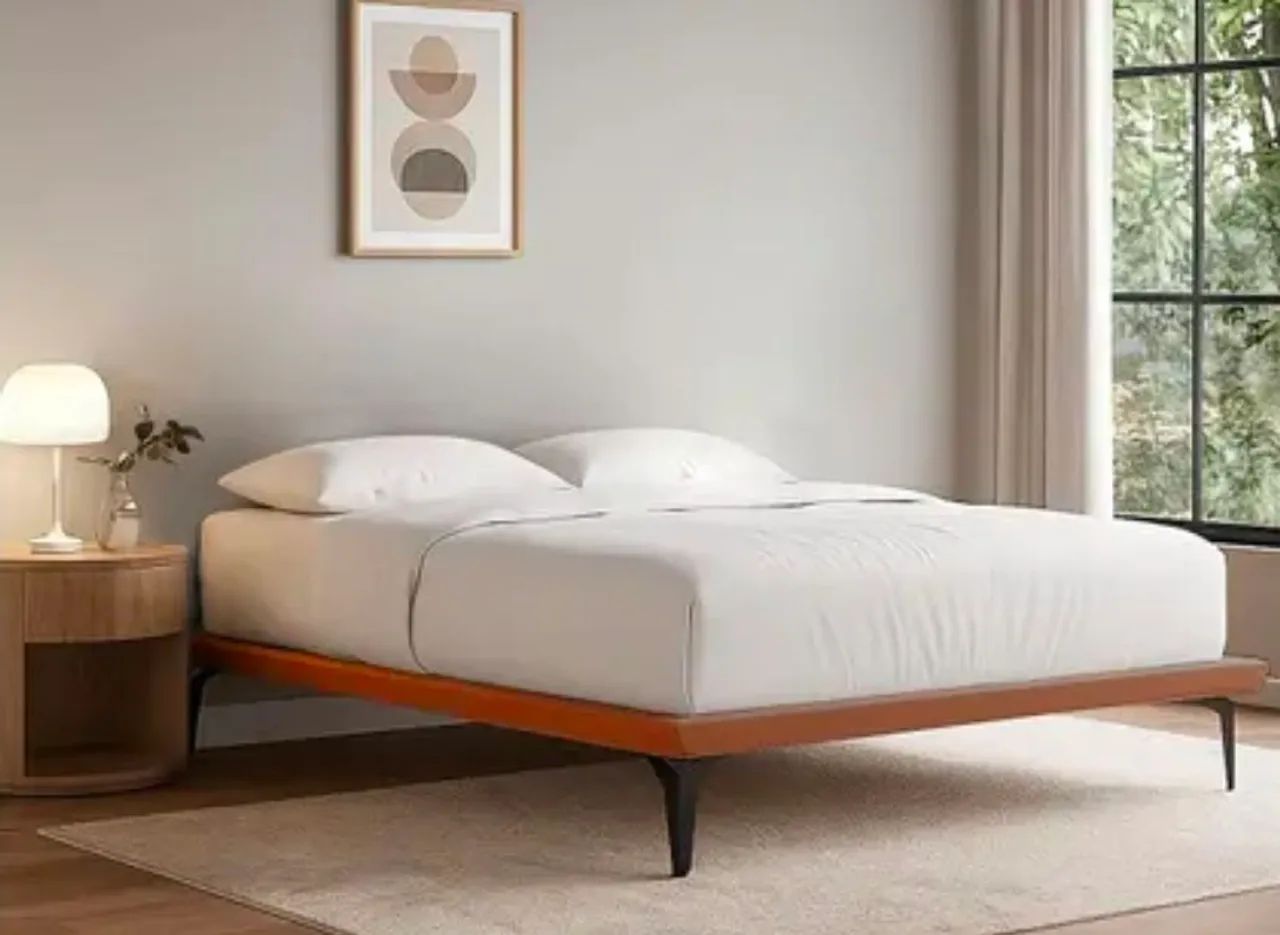 Base Cama Japonesa em Linho Cinza
