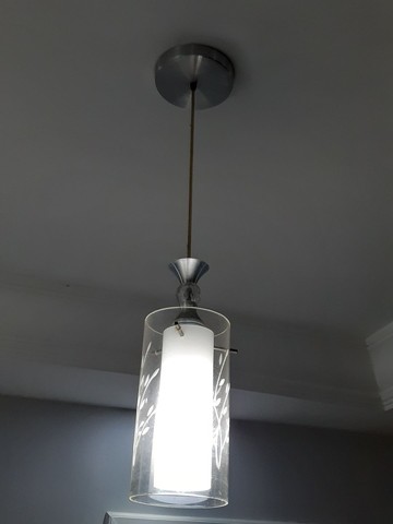 Luminaria pendente vidro duplo com lampada - Foto 2