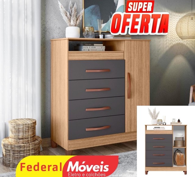 Cômoda sapateira turquesa 4 gavetas - nova na caixa - entregamos