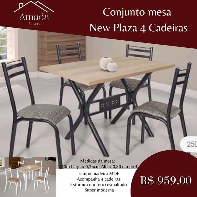 Conjunto de mesa lótus com 4 cadeiras , Entrega  em 3 dias  - Foto 2
