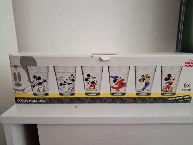 Copo Americano Mickey 90 04 jogos com 06 peças - Bebidas do Mundo