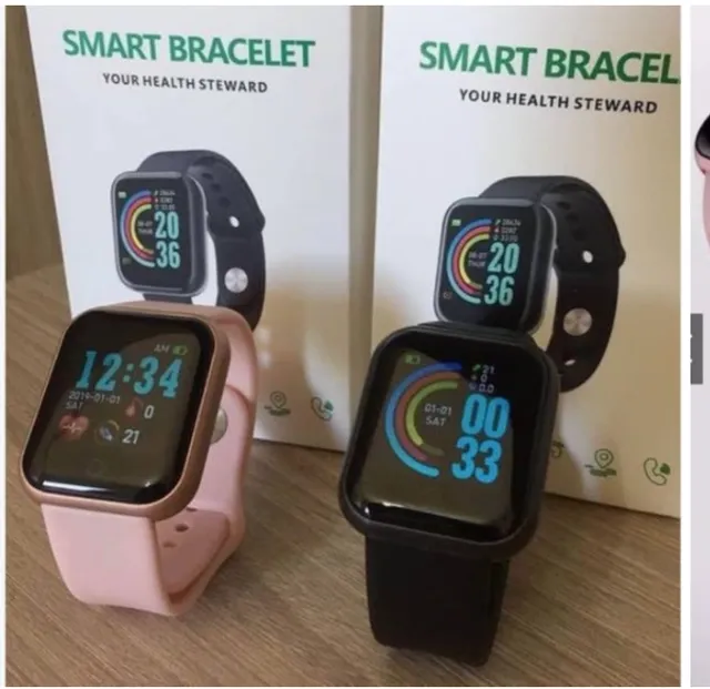 Smartwatch Y68, Relógio Inteligente, Esportivo, Troca Foto da Tela