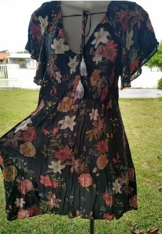 Vestido Farm floral preto - Foto 4