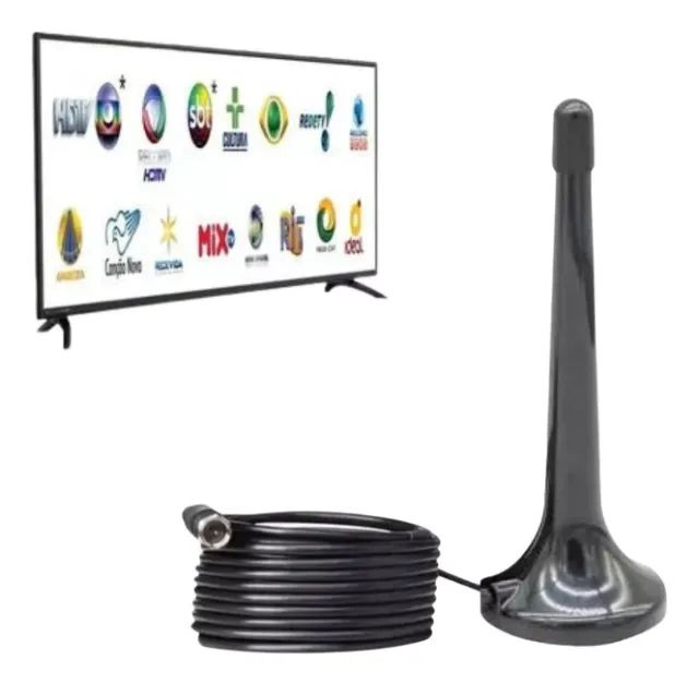 Antena Digital Tv Interna Amplificada Hdtv 4k Hd - Cabo 3m - Foto 4