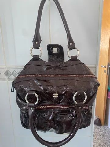 Bolsa Arezzo verniz marrom  - Foto 3