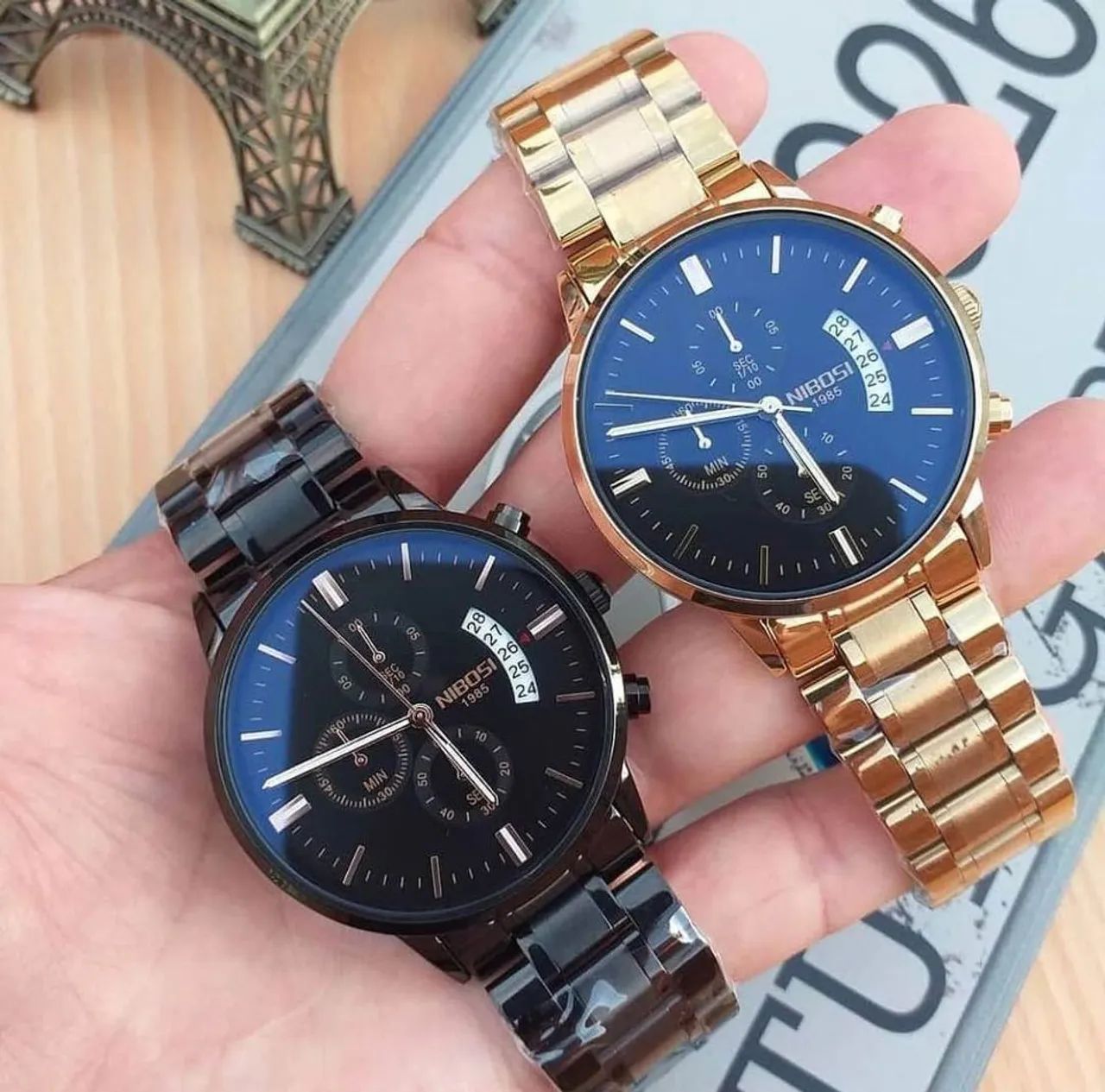 Relógio ORIGINAL Nibosi/design de luxo/vidro safira/aço /cronógrafos funcionais - Foto 5