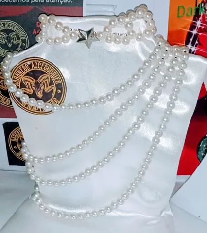 Conj Colar pérolas 4 em 1 + Pulseira+Brinco pra noiva ,debutante  - Foto 3