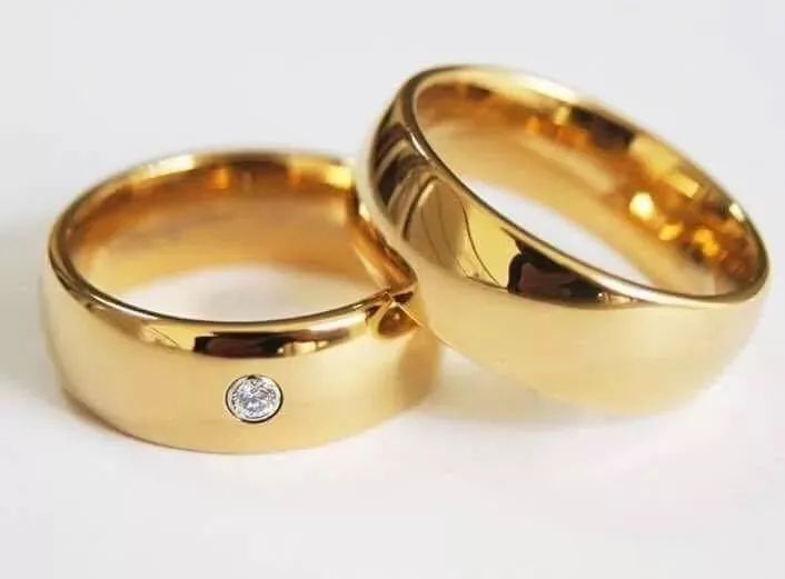 Alianças Casamento Moedas Antigas Personalizadas Luxo Cor ouro com Pedra