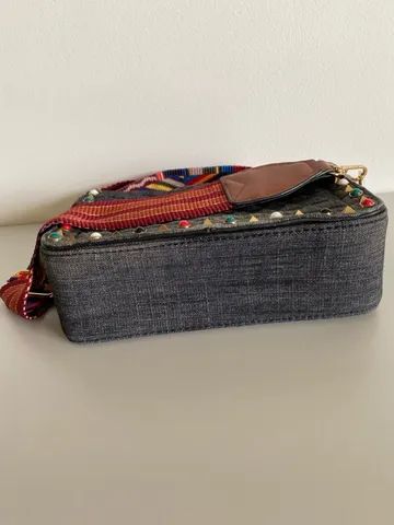 Bolsa tecido preta transversal  - Foto 3