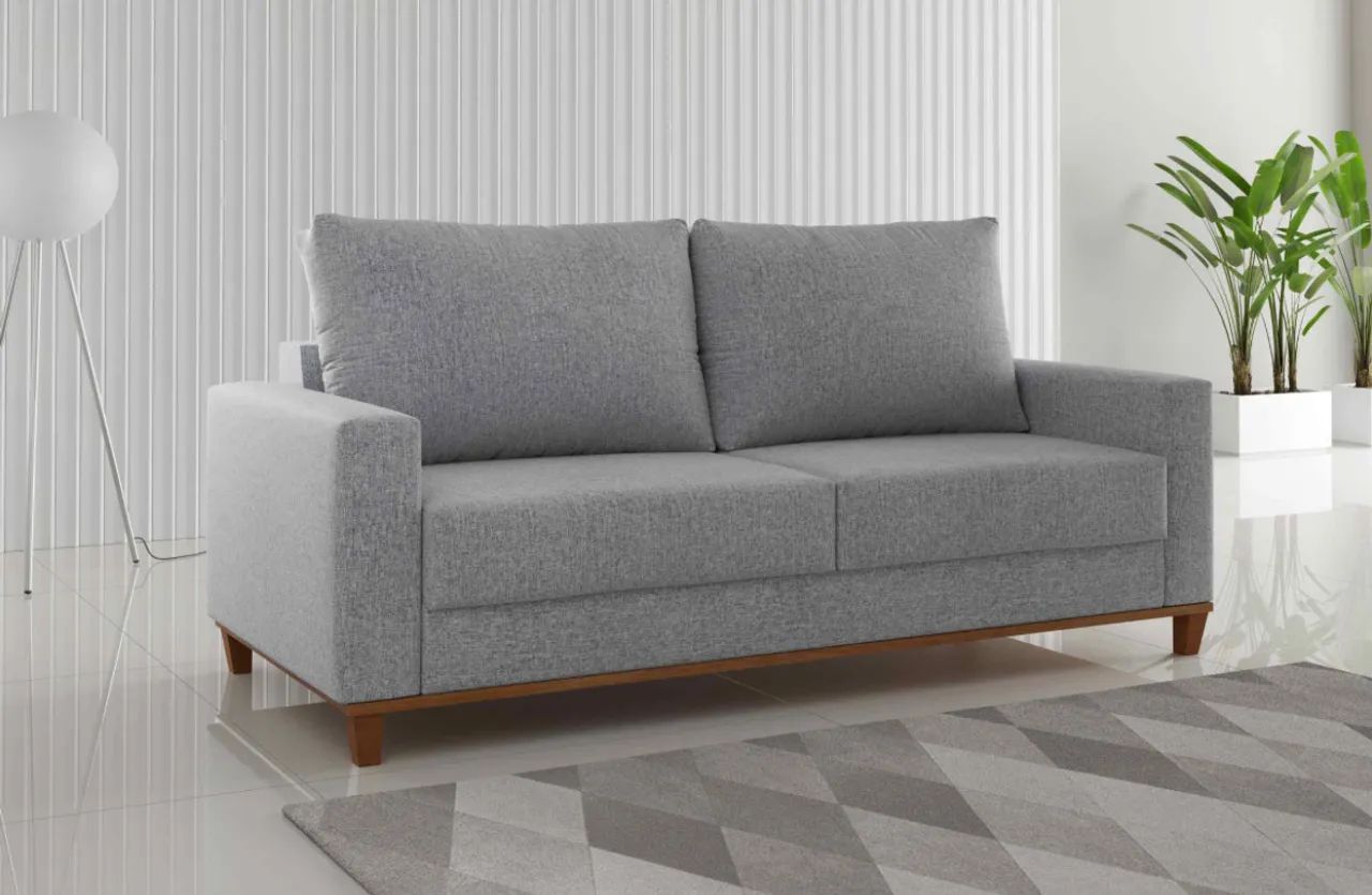 Sofá 2 lugares cinza - moderno e confortável r543 - Foto 2