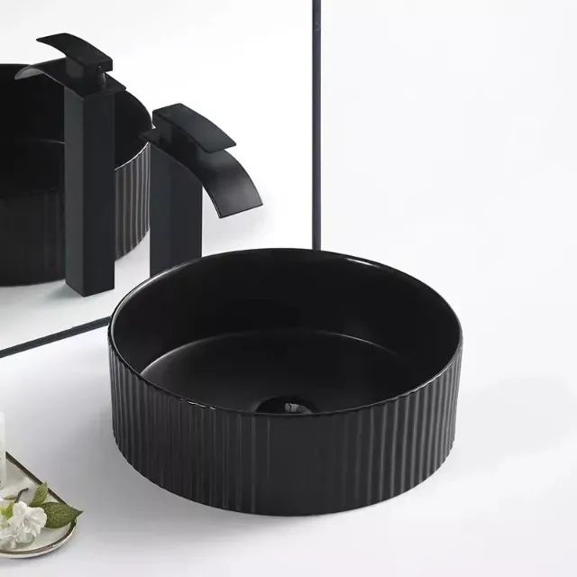 Cuba Evier Redonda Black Matte Preto Fosco 35x12 - Foto 5