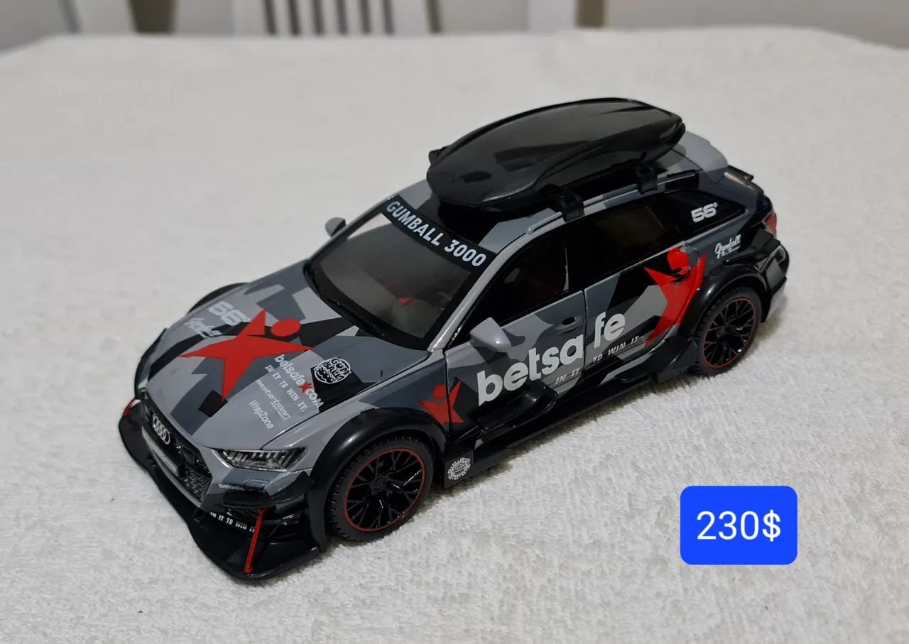 Carrinho miniatura Audi Rs6 escala 1/24