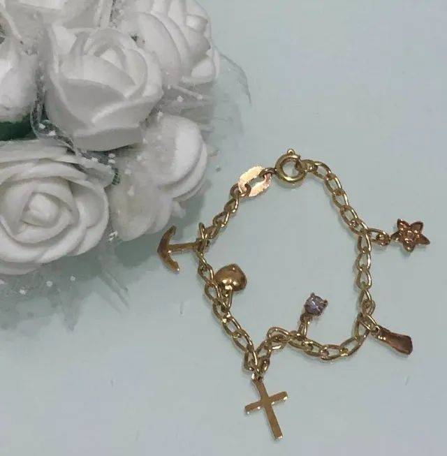 Pulseira chapeada a ouro 18 de crianca (nova) 11cm. 