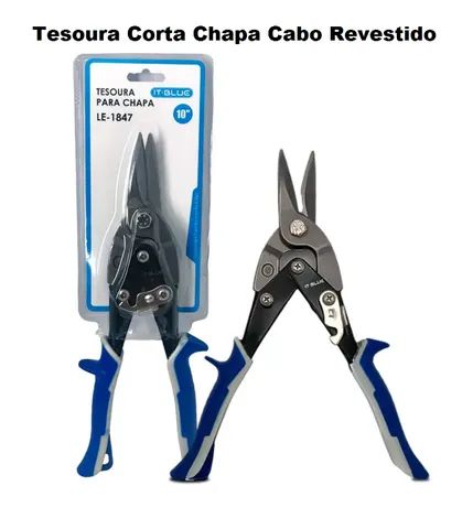 Tesoura Para Cortar Chapa De Aço Lata Corte Reto Manual 10 polegadas