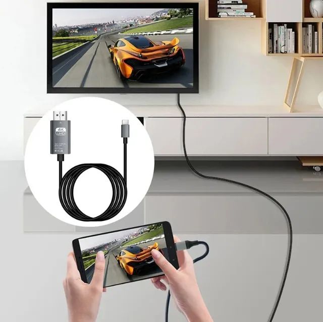 Cabo Usb-c para Hdmi Para iPhone 15 4k 2 novo Imagem do celular p/ TV monitor / Projetor - Foto 2