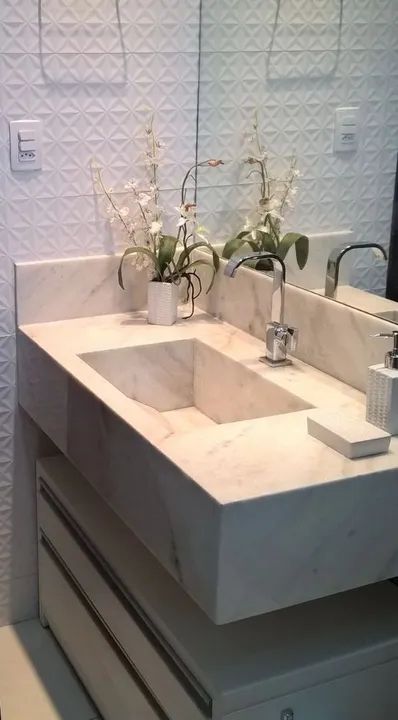 Pia, nicho, prateleiras, ilha, bancada, etc... Tudo em porcelanato  - Foto 6