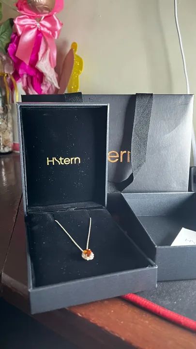 Colar de Ouro Nobre 18K com citrino e diamantes cognac 