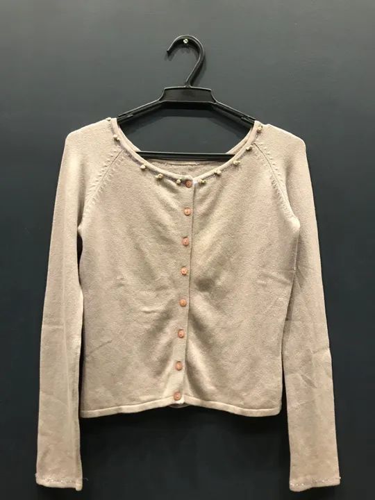 Lindo cardigan lilás em tricô de linha tamanho p - Foto 3