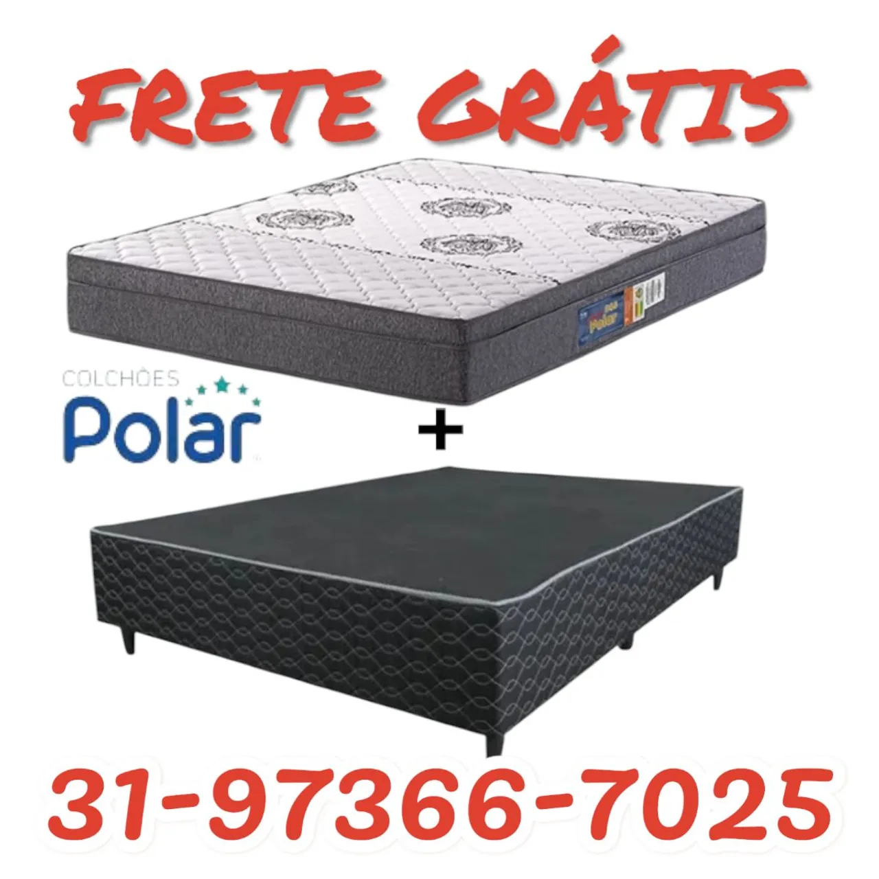 COLCHÃO CASAL D45 24 DE ALTURA + BASE CASAL + ENTREGA GRÁTIS