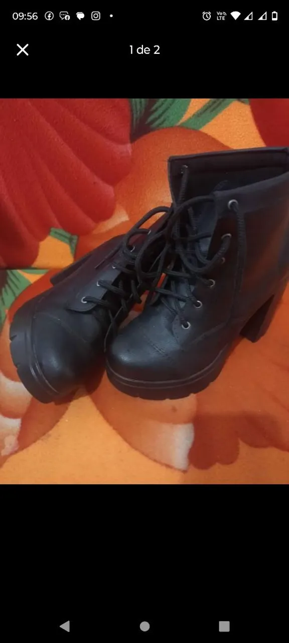 Bota preta feminina