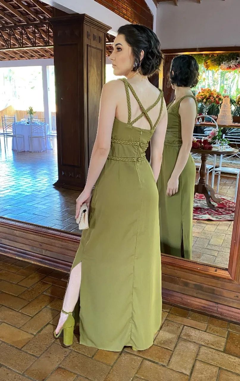 Vestido de festa verde oliva - Foto 2