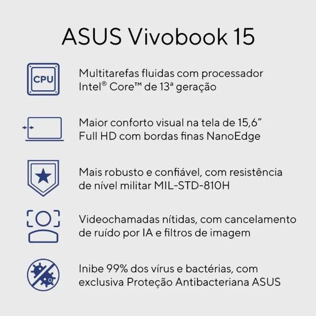 Notebook ASUS Vivobook 15 X1504VA Intel Core i5 - Foto 2