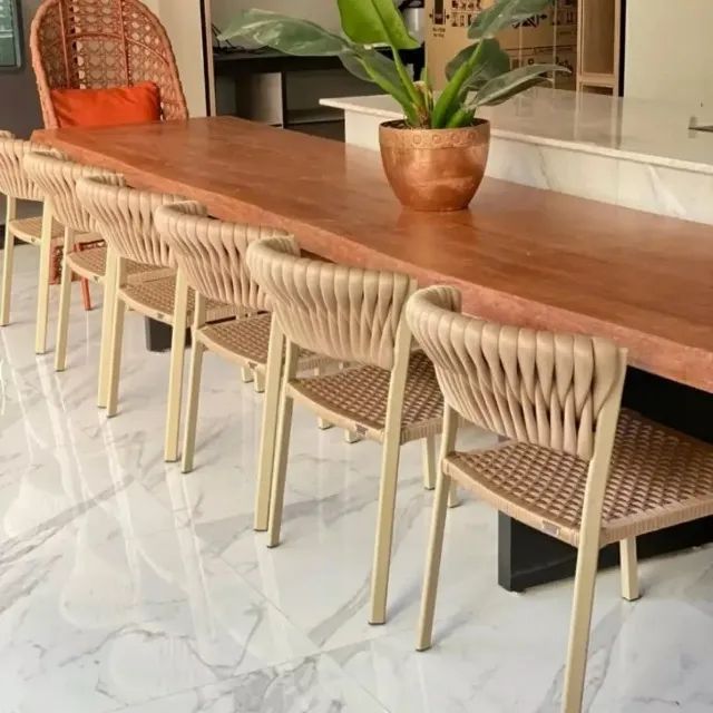 CONJUNTO 6 CADEIRAS DE TRICÔ NÁUTICO