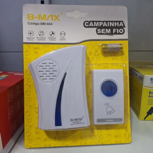Campainha Sem Fio Alcance de 15 Metros com Pilha