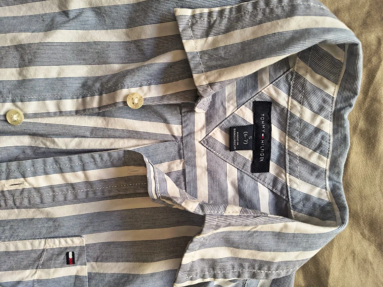 Camisa Listrada Tommy Hilfiger Infantil - Tam. S (6-7)