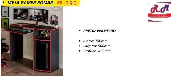 Escrivaninha Gamer Romar 