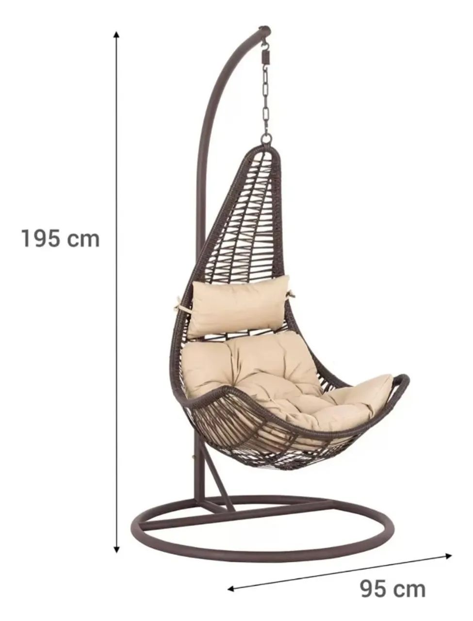 Cadeira Balanço Suspensa - 120 KG Premium Marrom - Foto 3