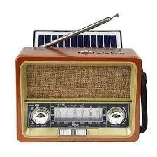Radio Solar Fm Am Retro Caixa De Som Mp3 Bluetooth 5W Rms