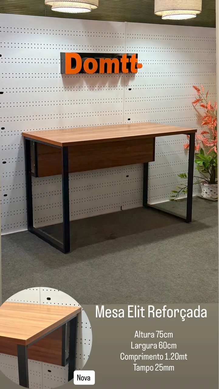 Mesa para Escritório reforçada , sem gaveta -Em até 6x sem juros 
