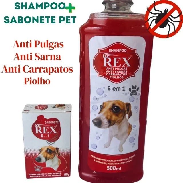 Kit Shampoo Anti Pulgas, Antipiolhos Pet + Sabonete Carrapatos Sarna Cães Gatos