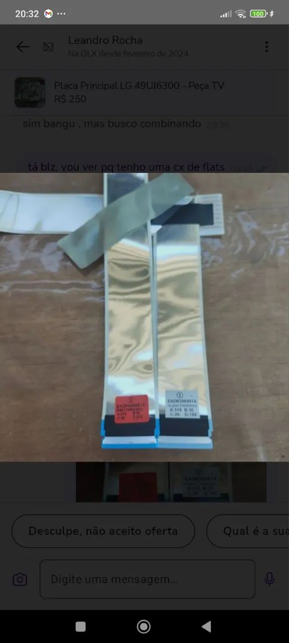Cabo Flat Lvds LG Ead63969909 49uj6525 49uj6565 43uj6300 - Foto 3