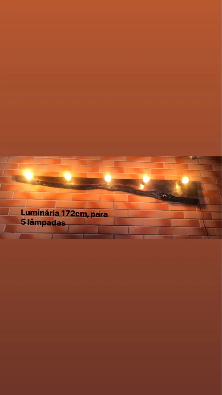 Luminária Rústica de Madeira 172cm - Foto 2