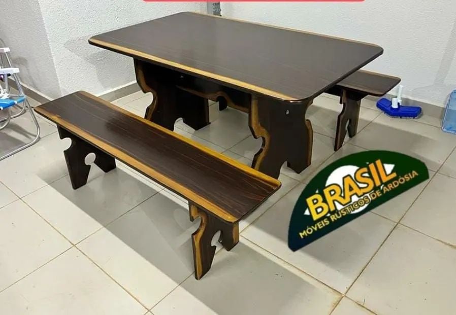 Conjunto Mesa pedra de ardósia 