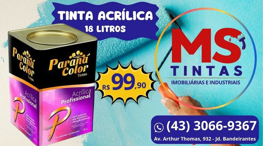 Tinta Acrílica Profissional 18 Litros - Paraná Color