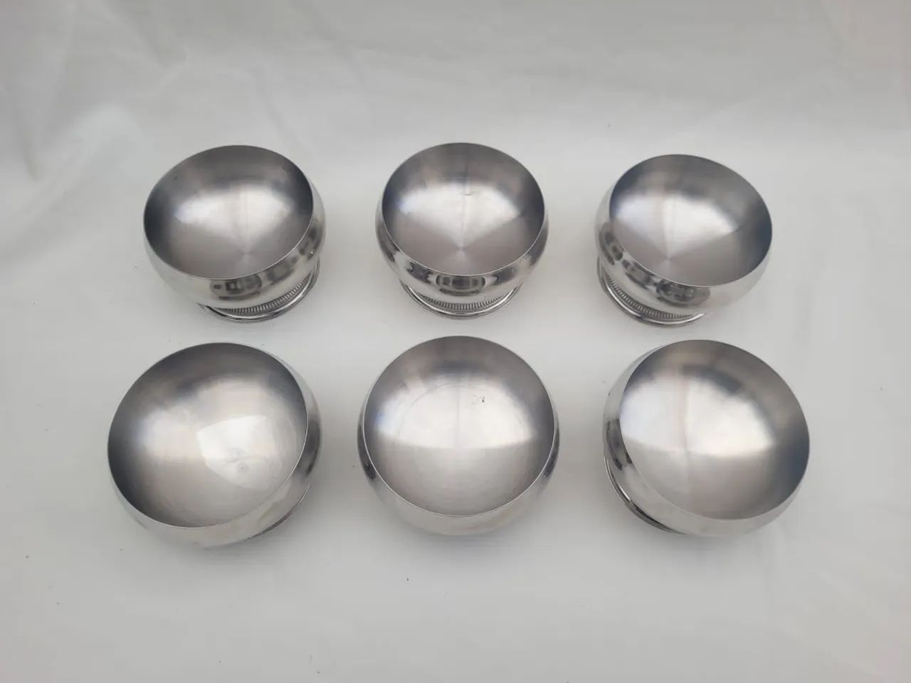 Jogo de 6 Tigelas, Taças para sorvete de Aço Inox Meridional 