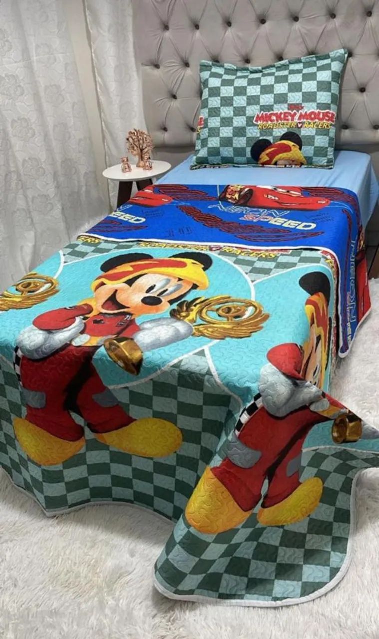 Cobre Leito Infantil Mickey Roadster Racers