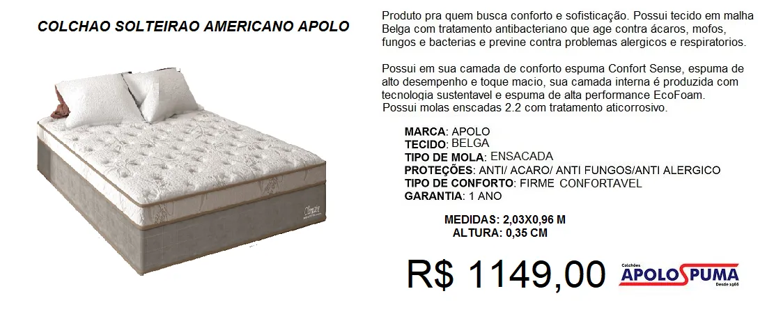 Colchão solteirão mola climate - compre hoje e receba amanhã