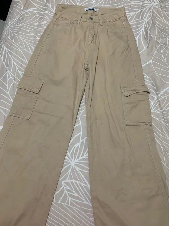 Calça Jeans Feminina Cargo