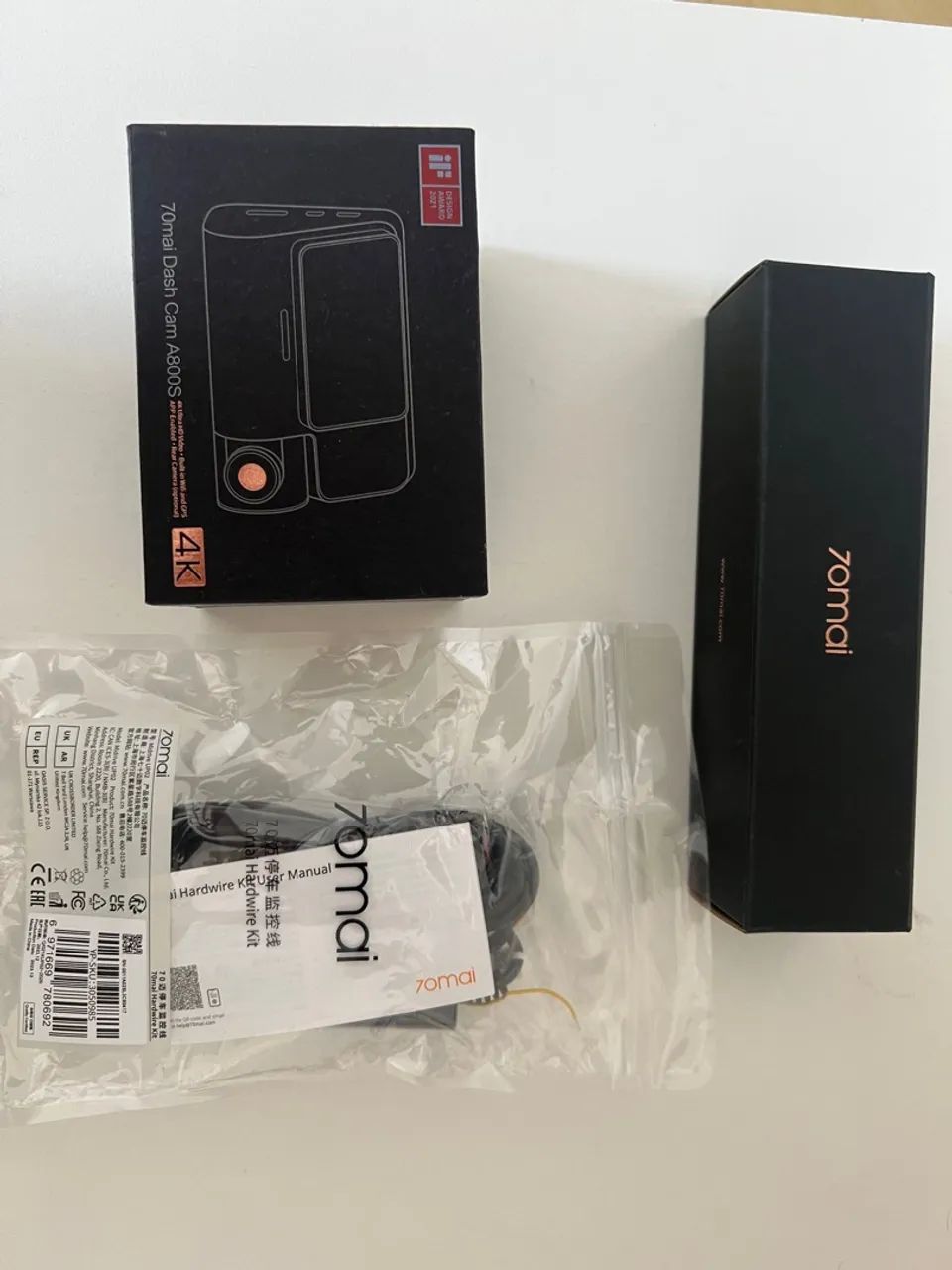 Câmera 70mai Dash Cam A800S 4K + Hardwire Kit + Rear Cam