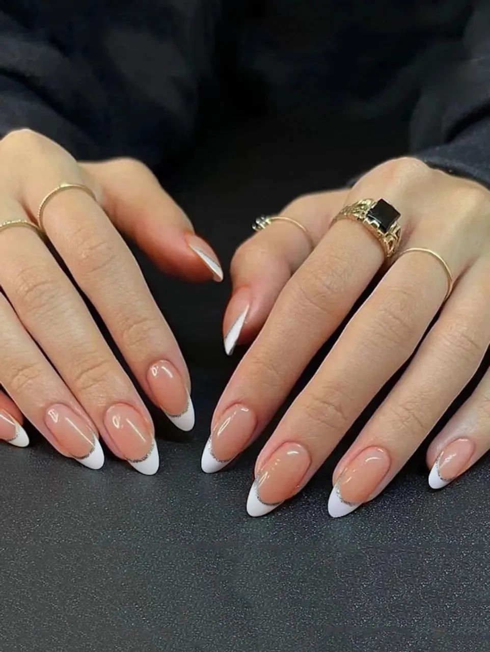 24 Peças de Unhas Postiças + Cola Transparente + Lixa de Unha