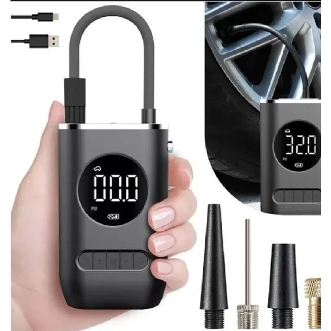 Mini Compressor de Ar Portátil - Inflador de Pneus - Foto 3