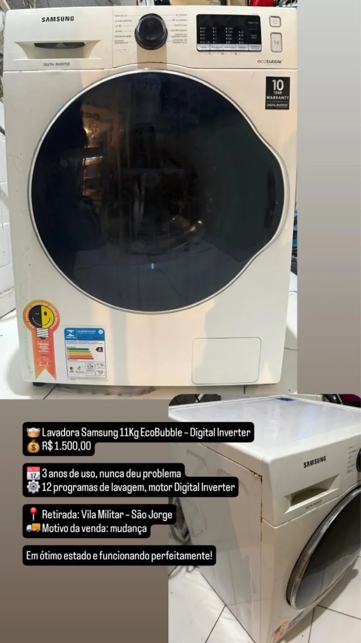 Máquina de lavar Samsung 11kg