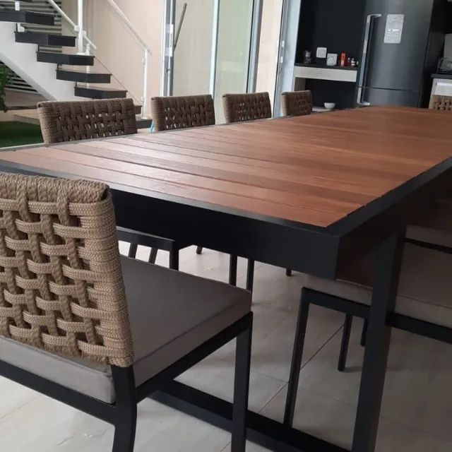 MESA COM 10 CADEIRAS DE CORDA NÁUTICA- ASSENTO ACOLCHOADO - Foto 2
