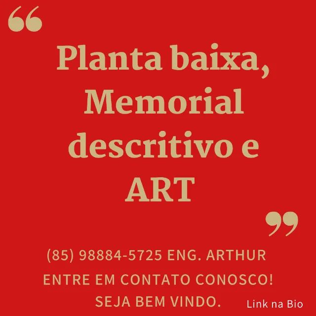 Planta baixa com Memorial Descritivo e ART