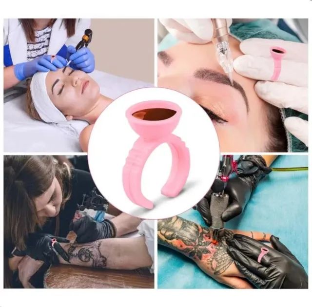 Kit 100 unidades Anel Batoque Descartável com divisória para alongamento de cílios e henna - Foto 4