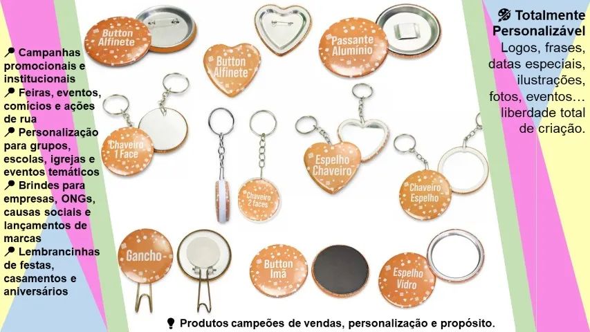 Bottons 38mm e 55mm personalizados - Foto 2